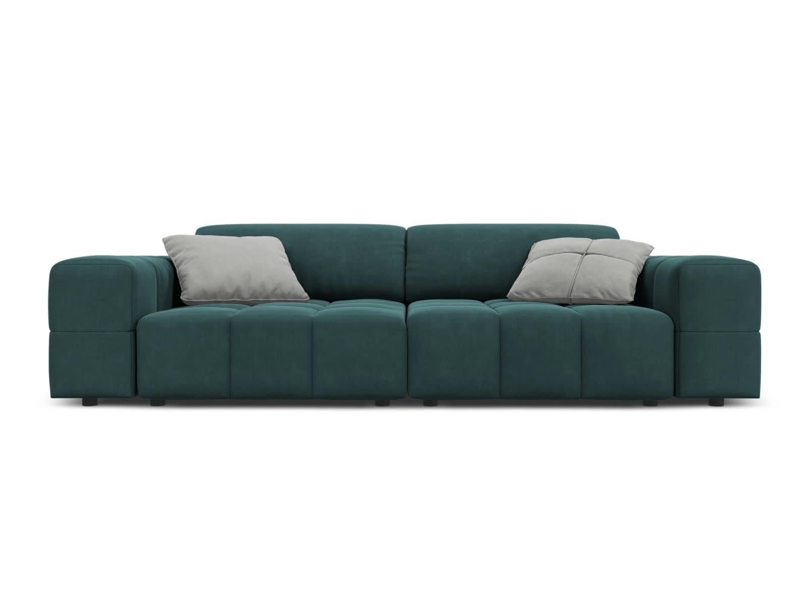 LUC - Canapé 3 places en tissu velours pétrole