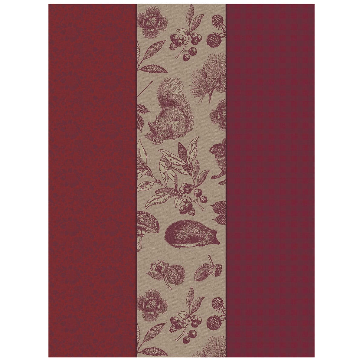 DANS LES BOIS TRYPTIQUE - Torchon en coton airelles 60 x 80