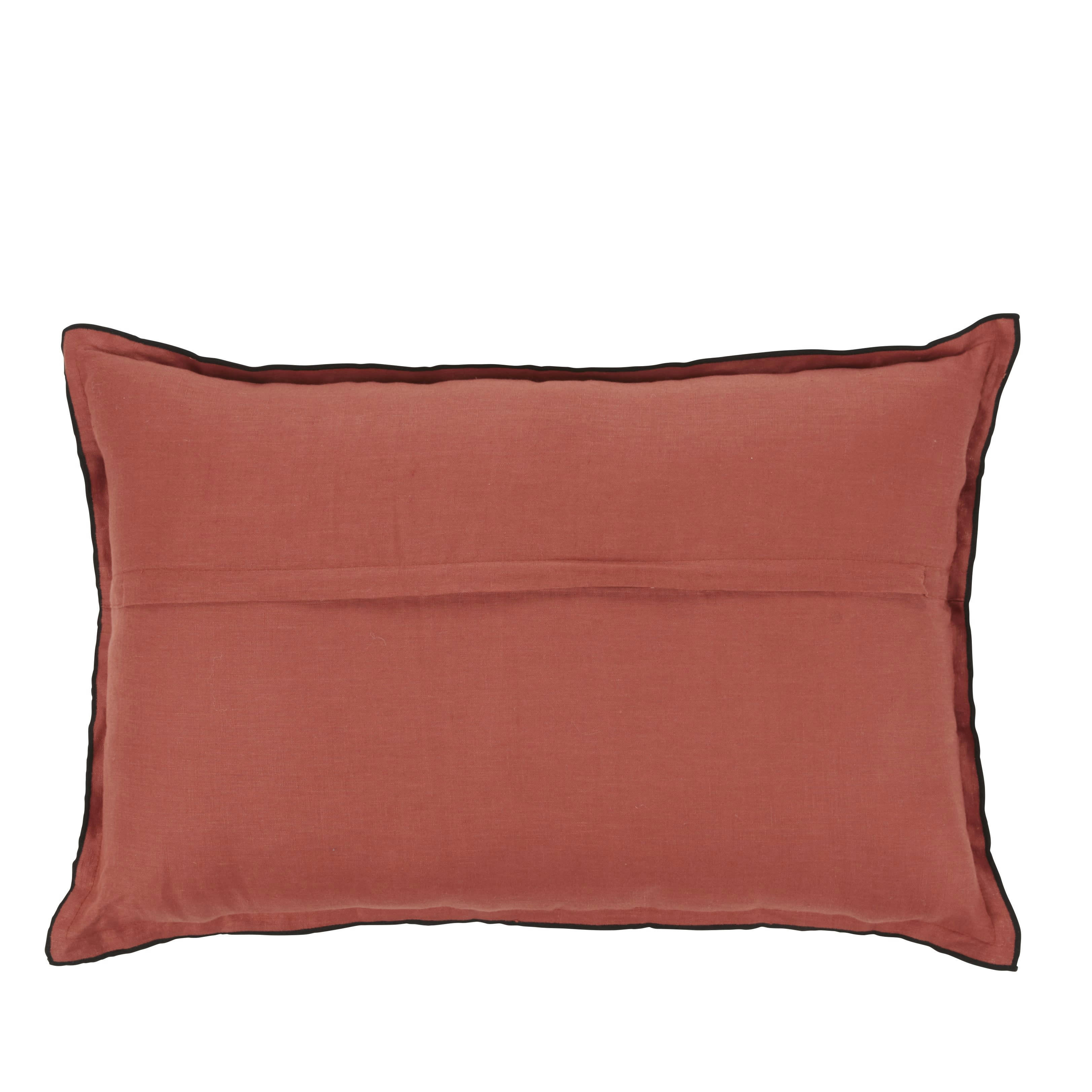 - Coussin en lin lavé terracotta 40x60