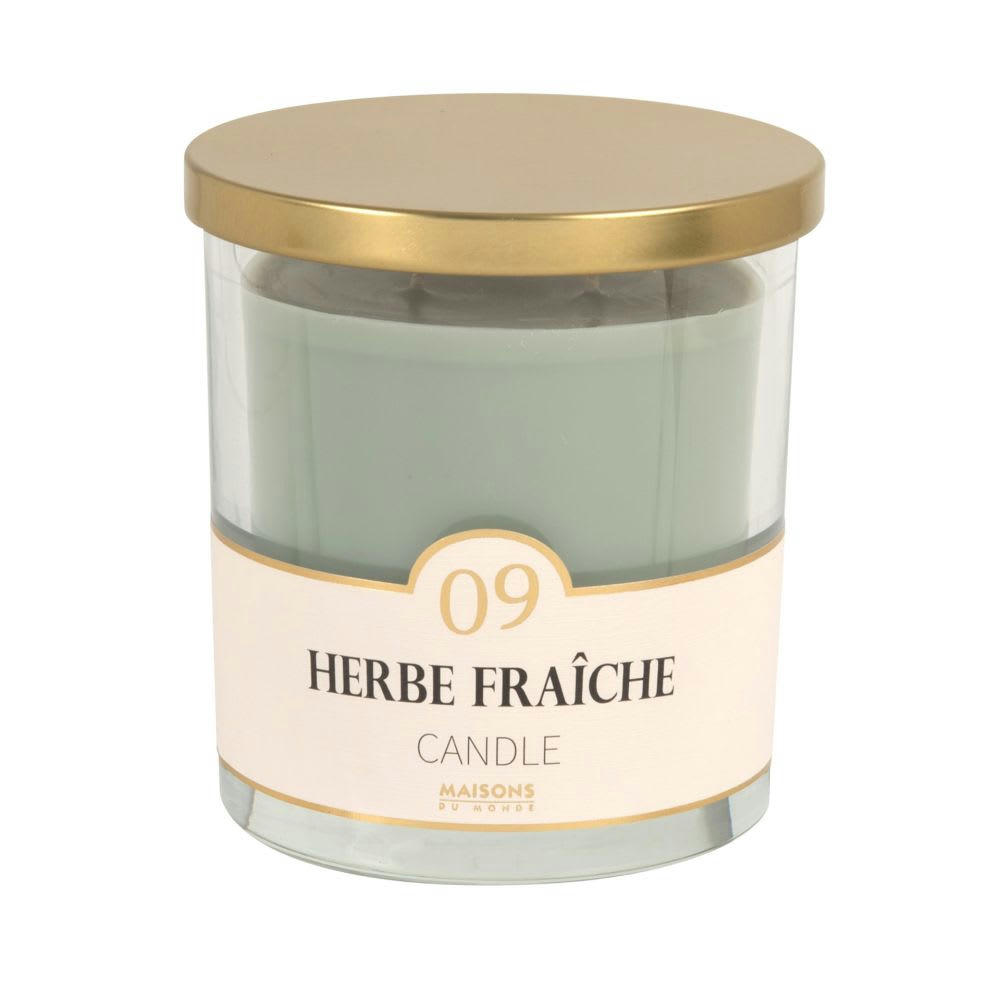 COLORAMA - Bougie parfumée verte en verre H11, 400g