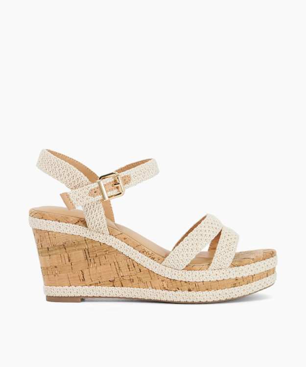 Kipling Ecru - Cork Wedge Sandals