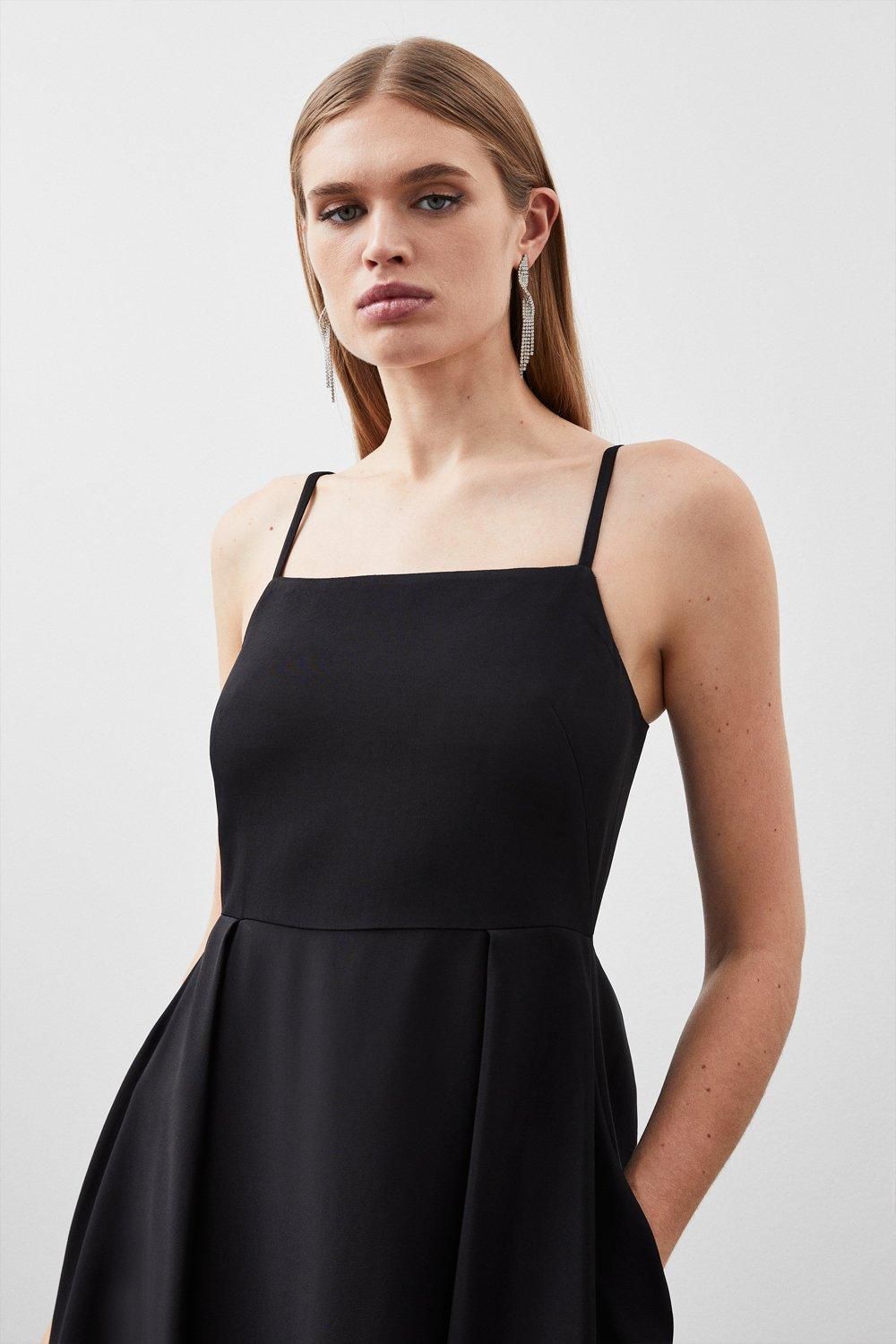 KarenMillen Polished Viscose Tailored Full Skirt Midi Dress