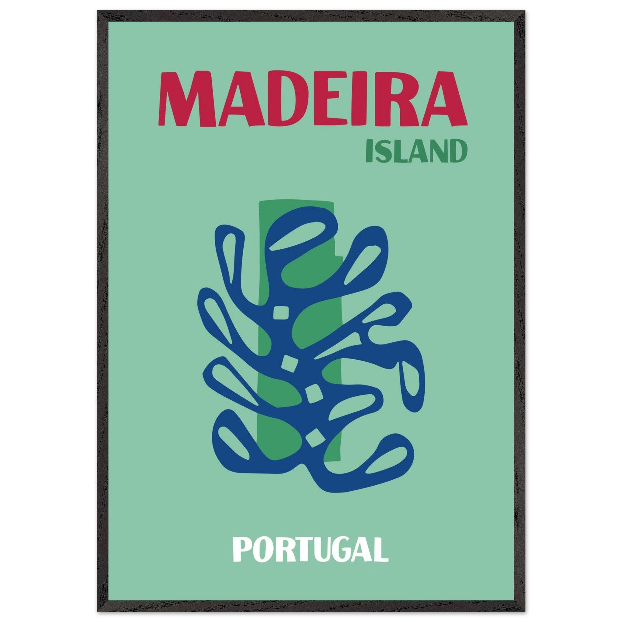 Artfulprints Poster met Lijst Portugal - Madeira  - 70x100 cm - Groen