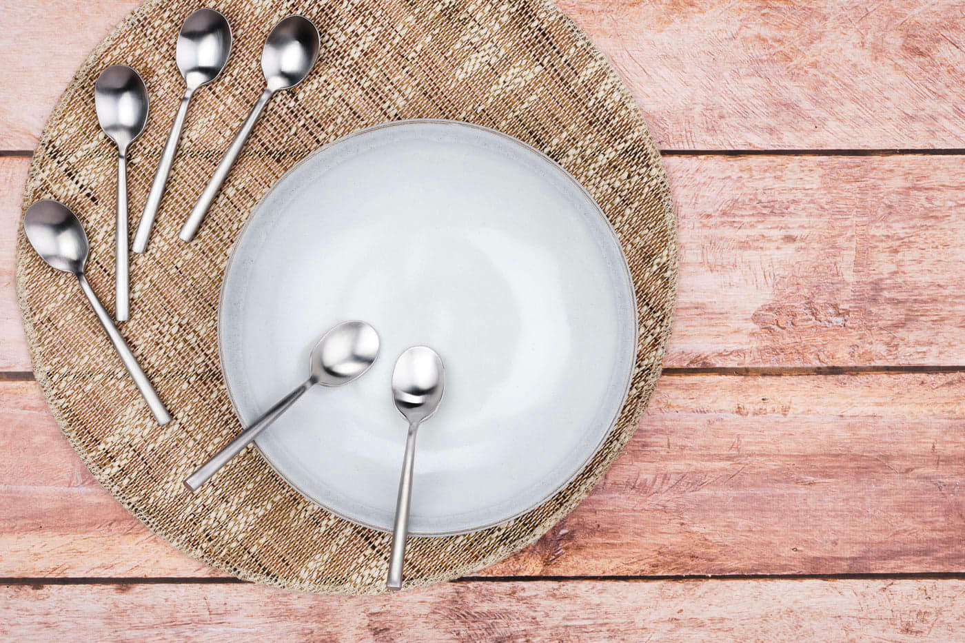 NUDE - Lot de 6 petites cuillères en inox argent