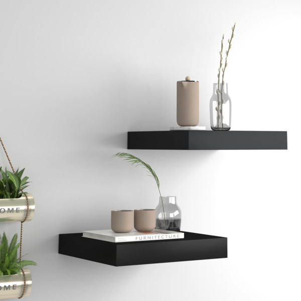 VidaXL Półka ścienna Czarny 23 x 23.5 x 3.8 cm MDF