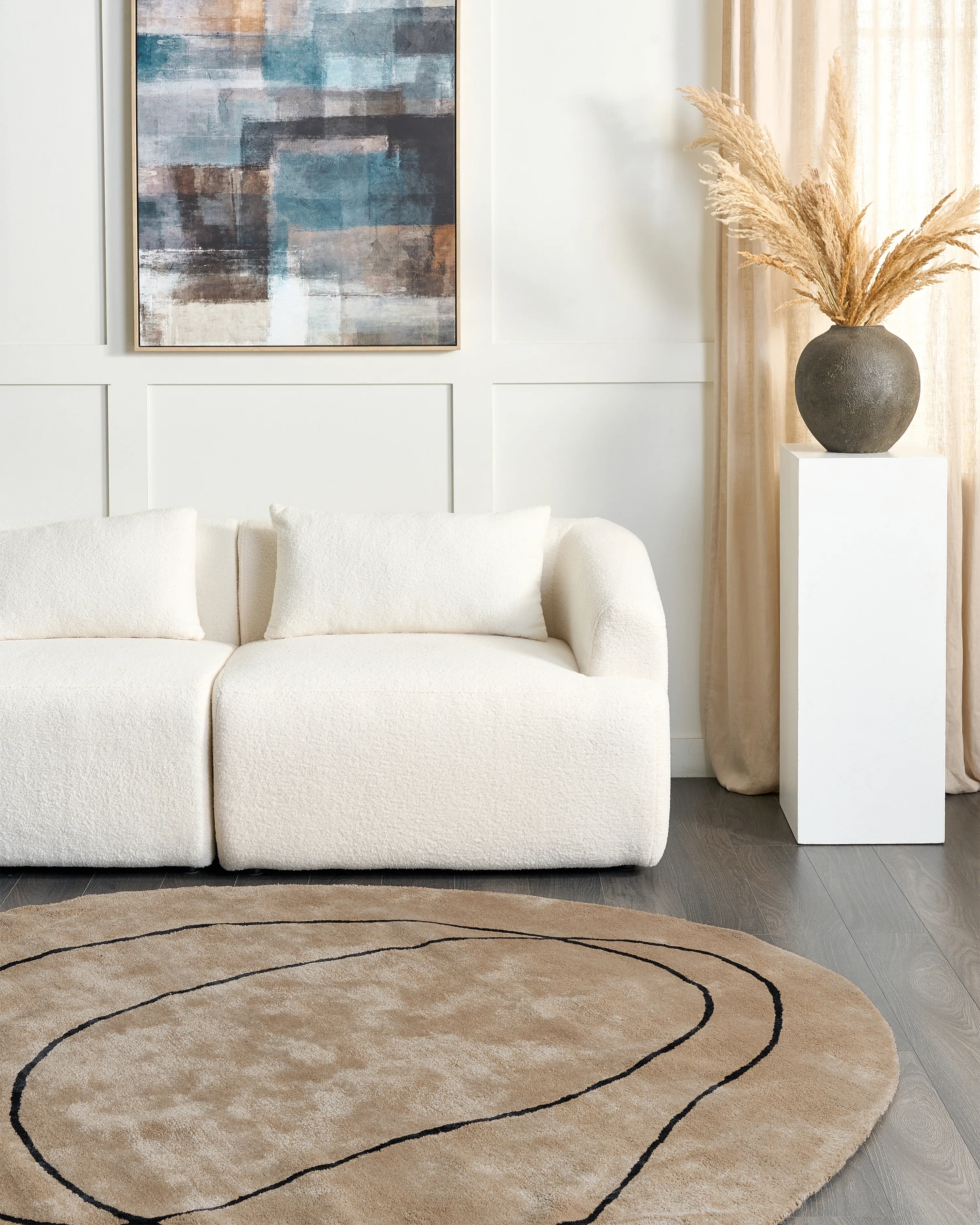 Rug DIGRI Beige ? 200 cm Viscose