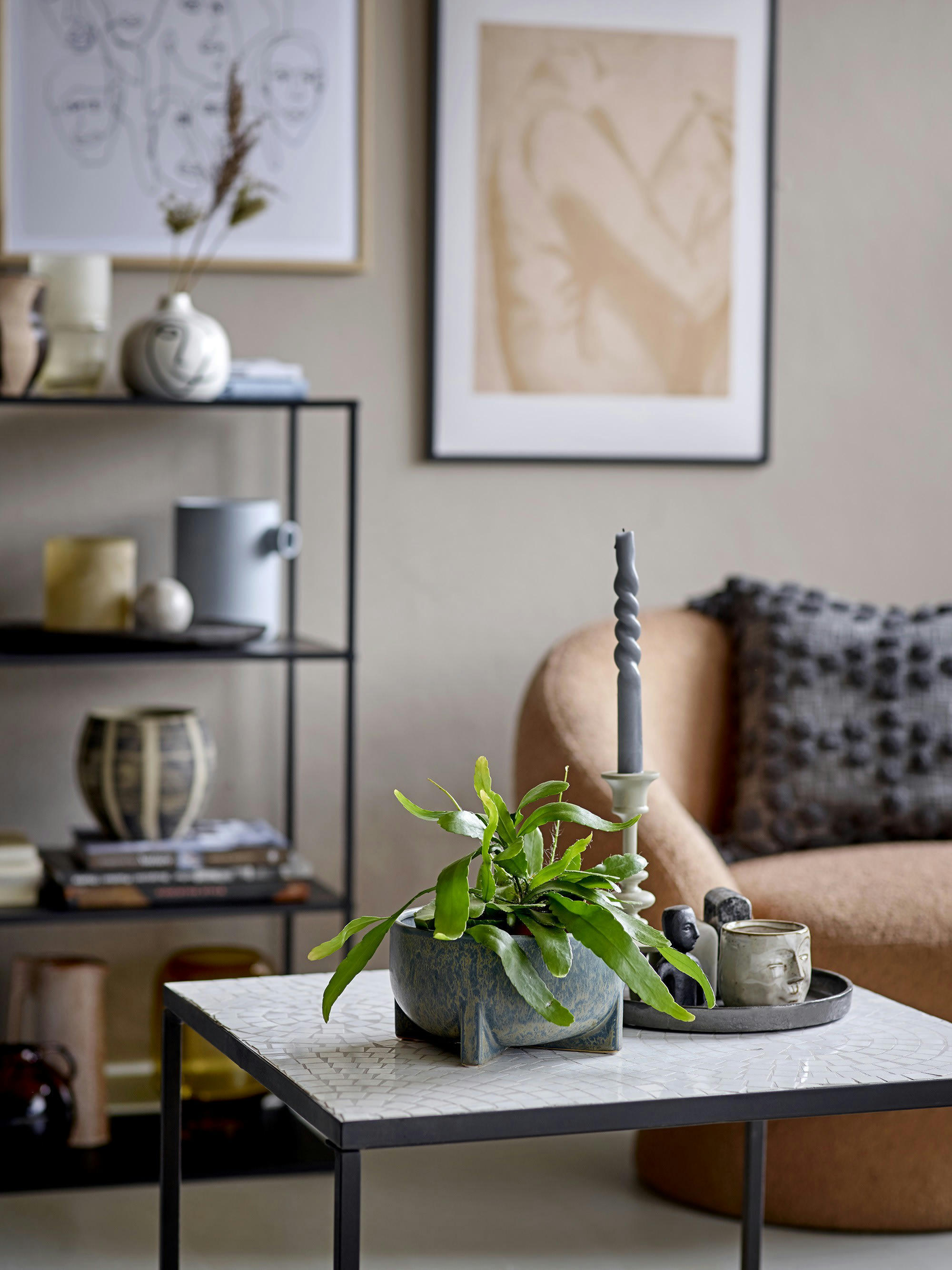 COLOMBO - Lot de 2 plateaux en métal noir