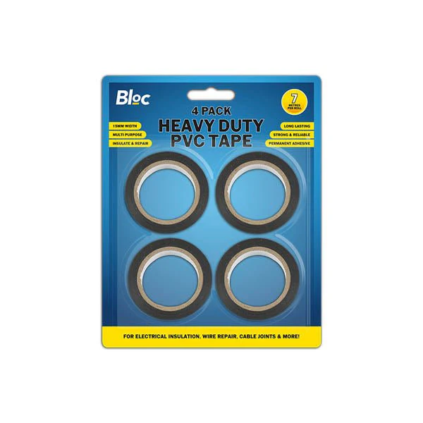 Bloc Heavy Duty Pvc Tape 4 Pack