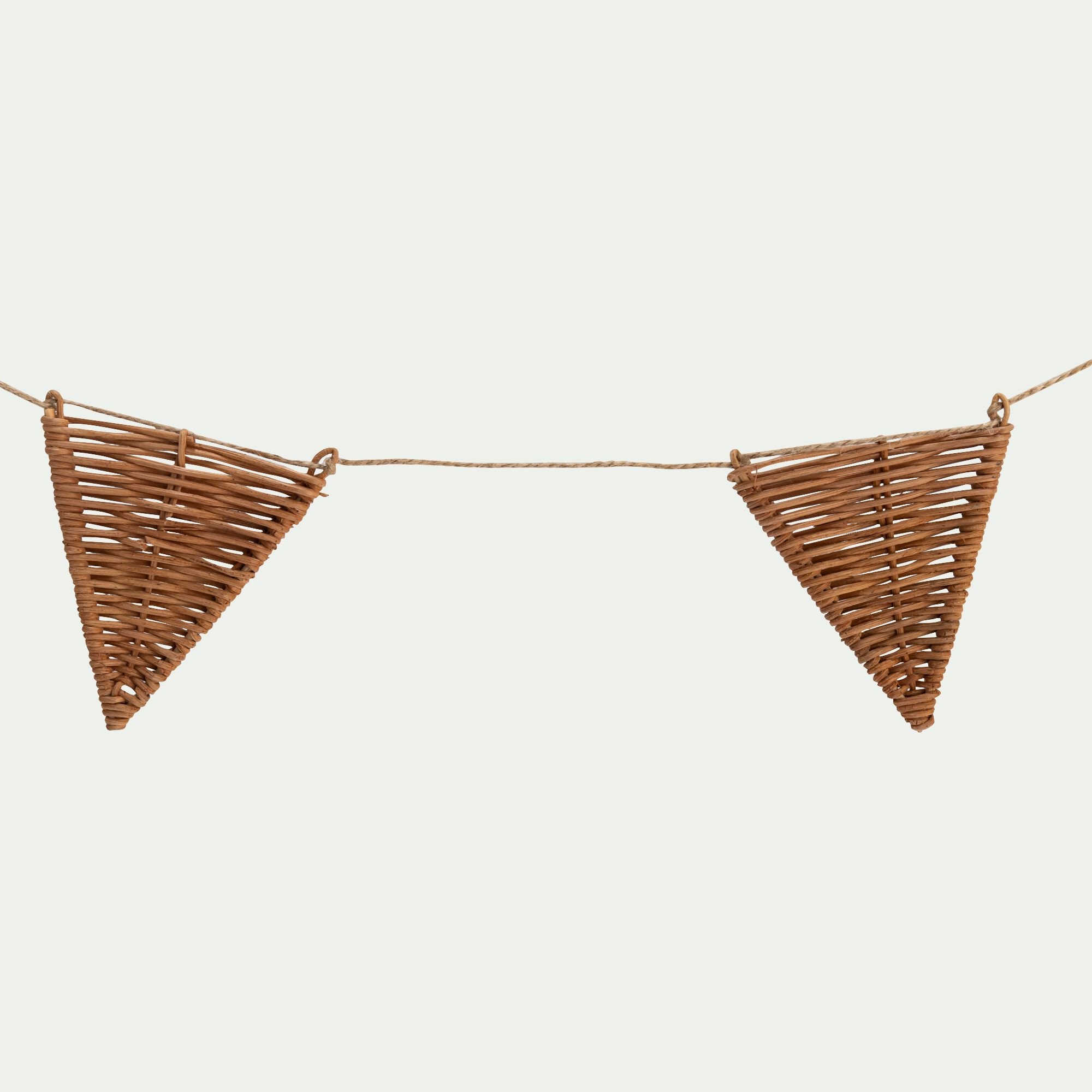 PARADE - Guirlande fanions en rotin L155cm - naturel
