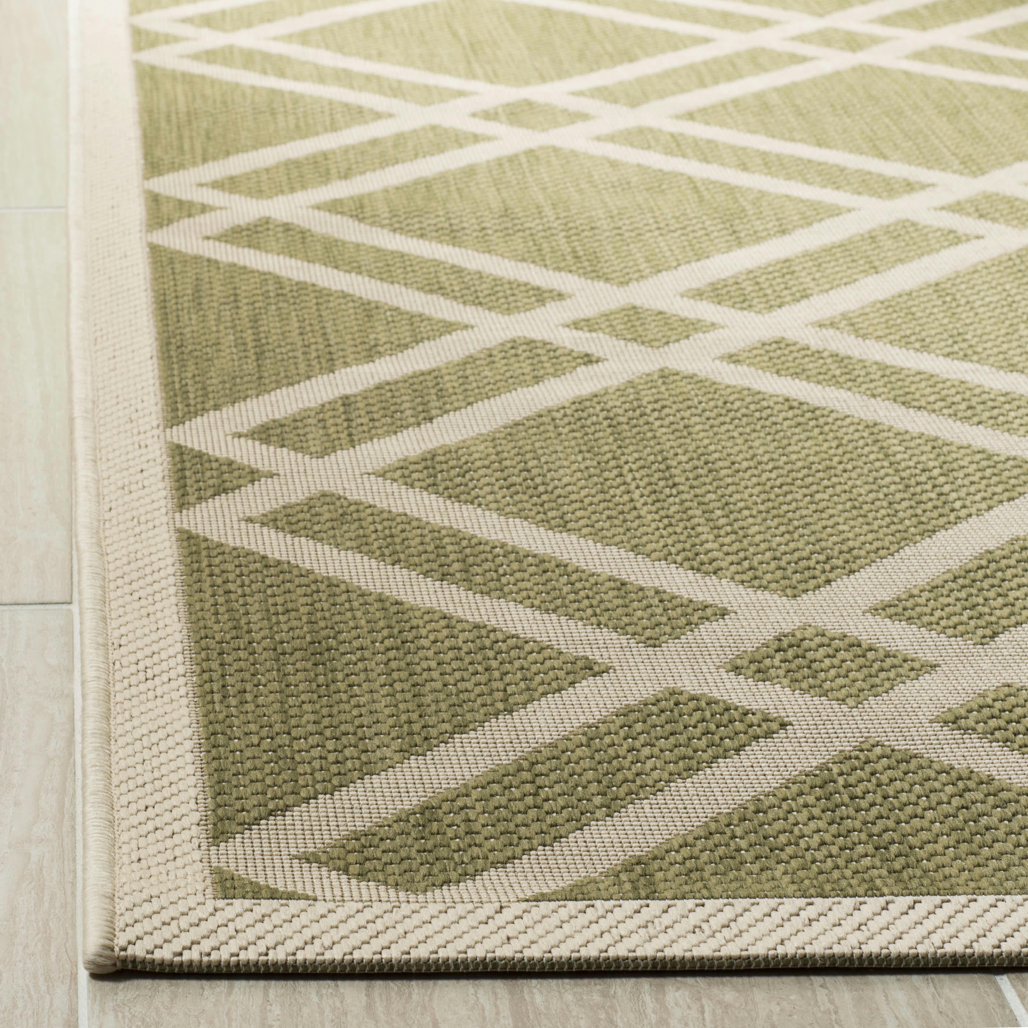 COURTYARD - Tapis interieur & exterieur en vert & beige, 79 x 152 cm