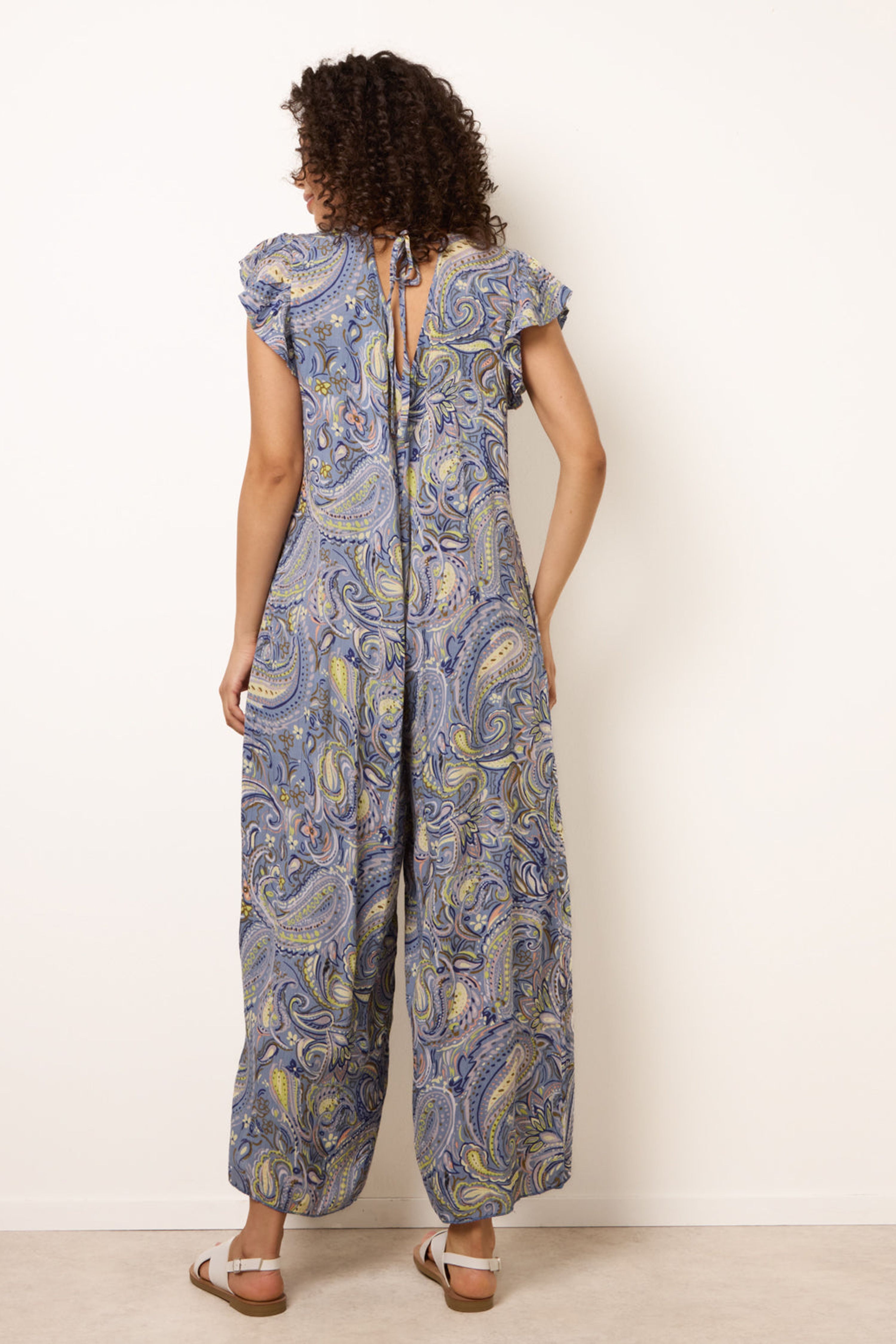 Blue Vanilla Blue Ruffle Detail Jumpsuit