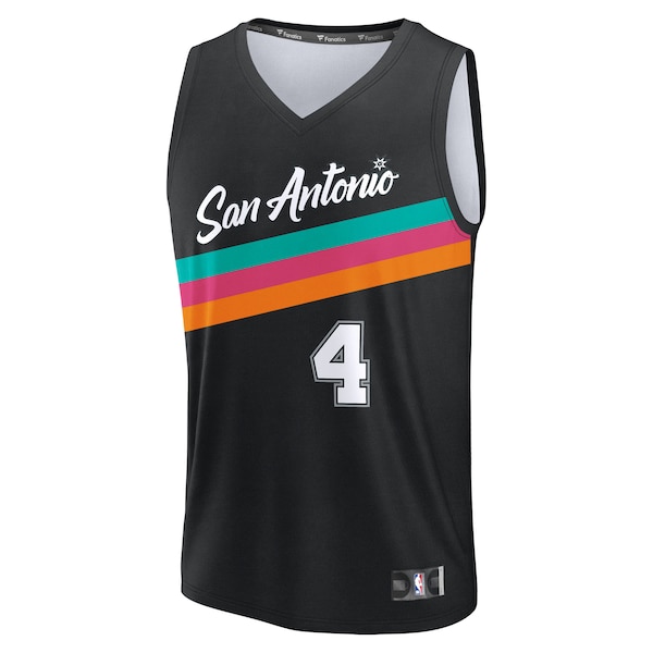 De'Aaron Fox San Antonio Spurs  Youth 2025/26 City Edition Fast Break Jersey - Black