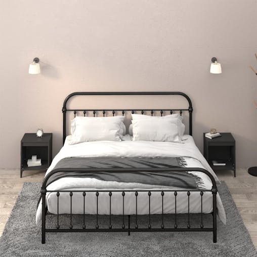NNEVL Bedside Cabinets 2 pcs Black 40x35x50 cm