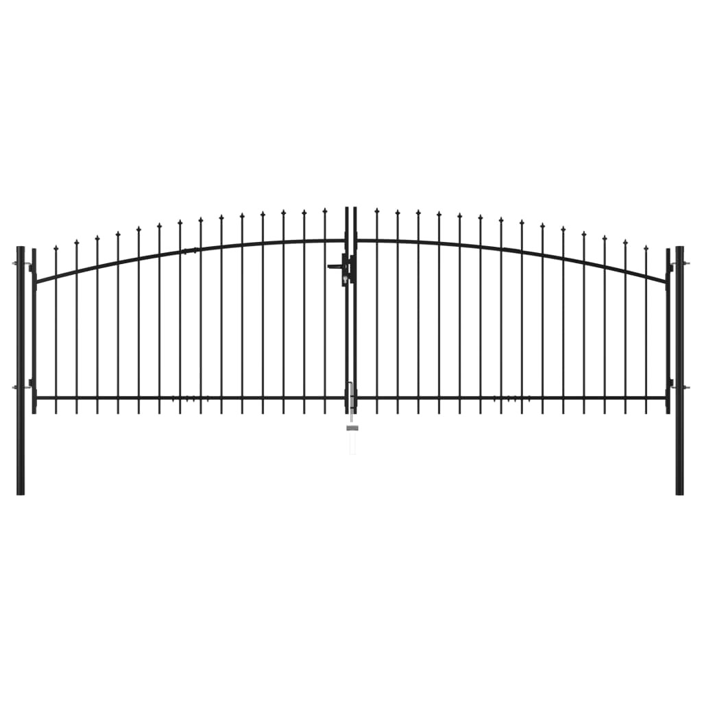 Furtka ogrodowa Czarny 400 x 175 cm Stal vidaXL