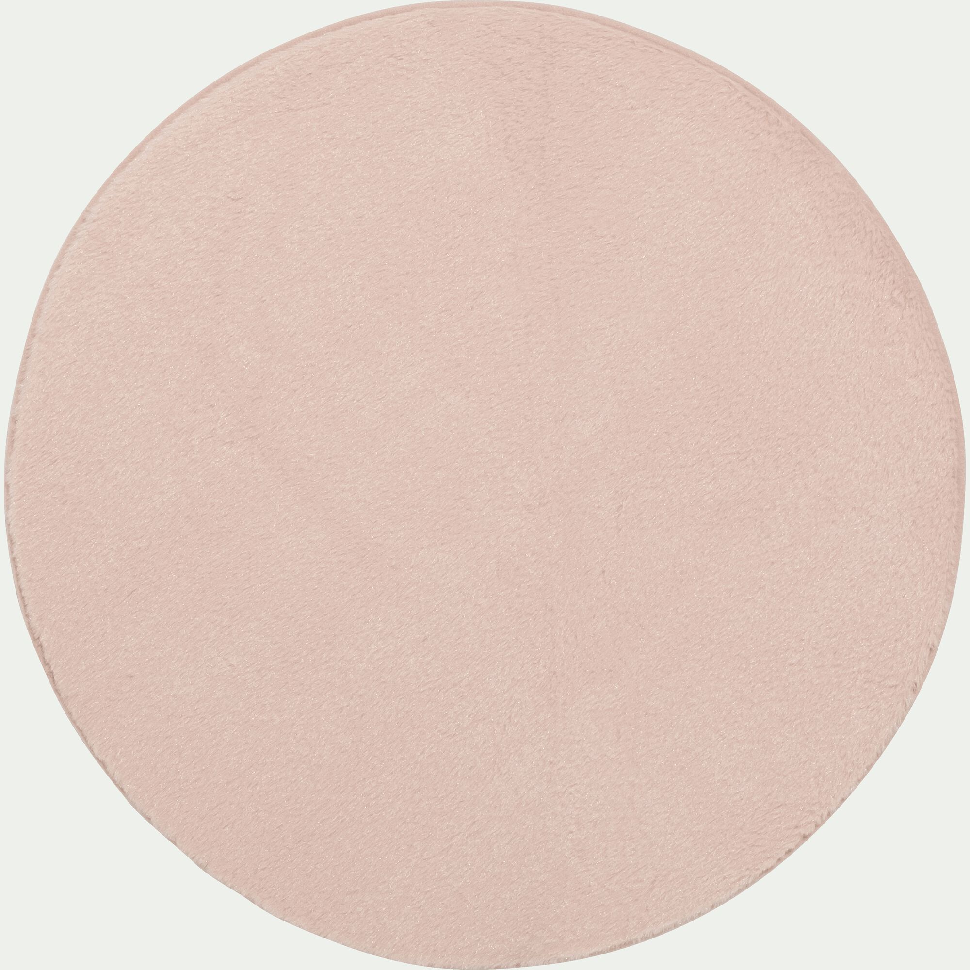 ROBIN - Tapis rond imitation fourrure - rose argile D150cm