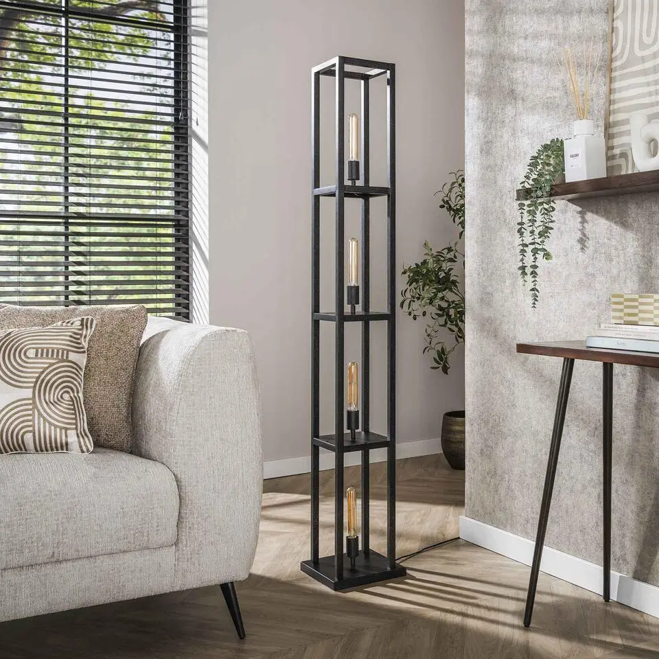 Hoyz Collection - Vloerlamp Quadra 4-lichts - Artic Zwart