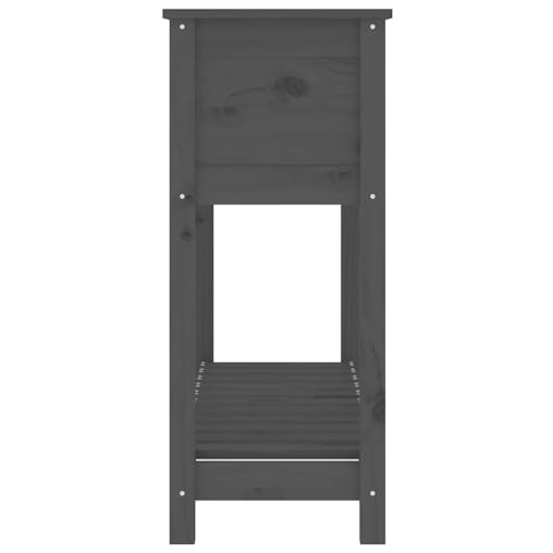 NNEVL Planter with Shelf Grey 111.5x34.5x81 cm Solid Wood Pine