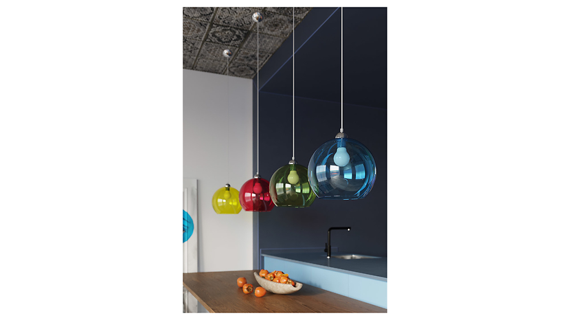 Lampa wisząca Ball szklana biała