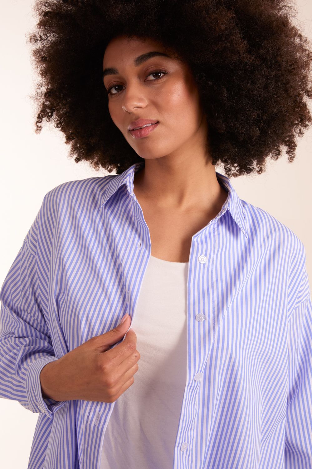 Blue Vanilla Oversized Stripe Shirt