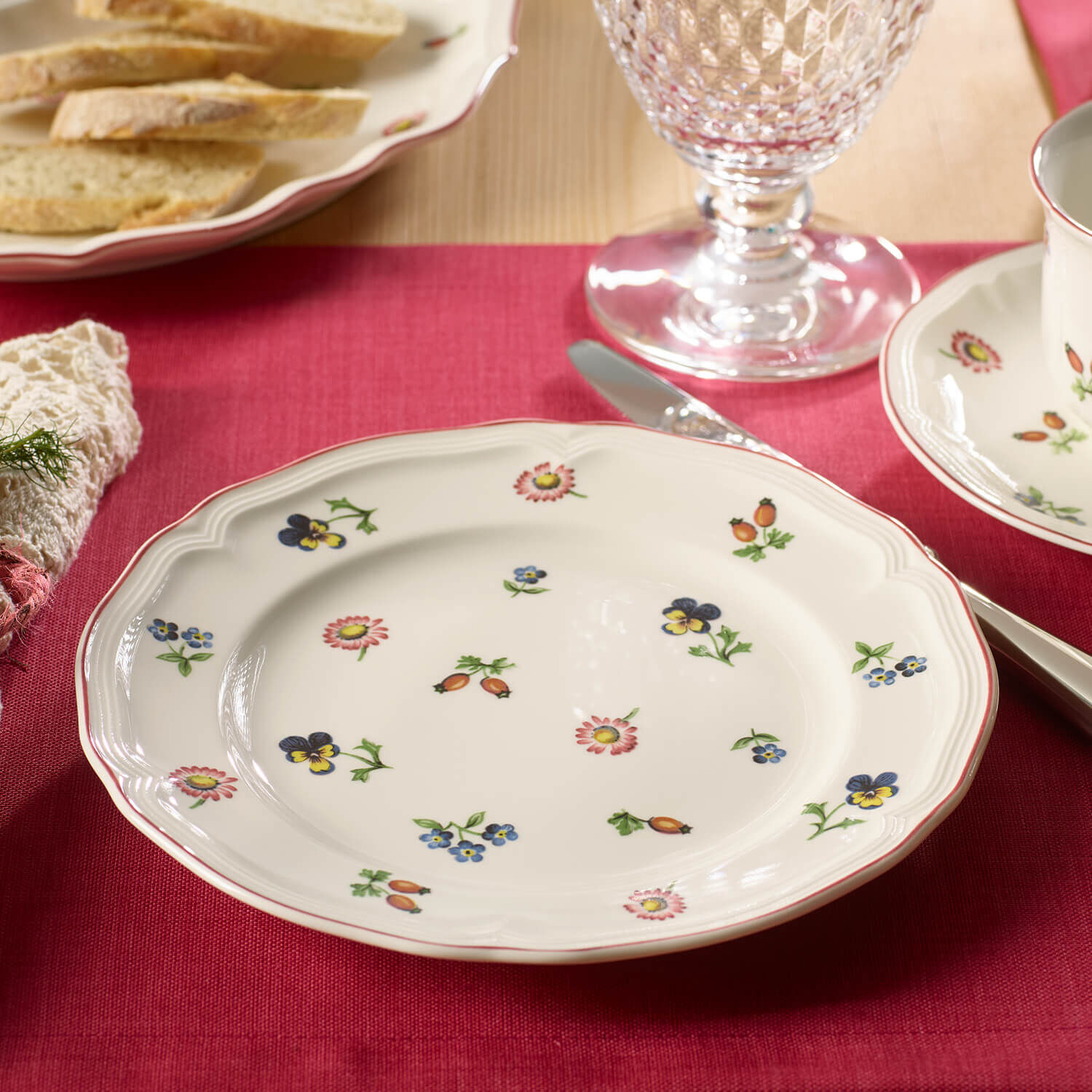 Petite Fleur Salad/ Dessert Plate - White, 8.2'', Premium Porcelain