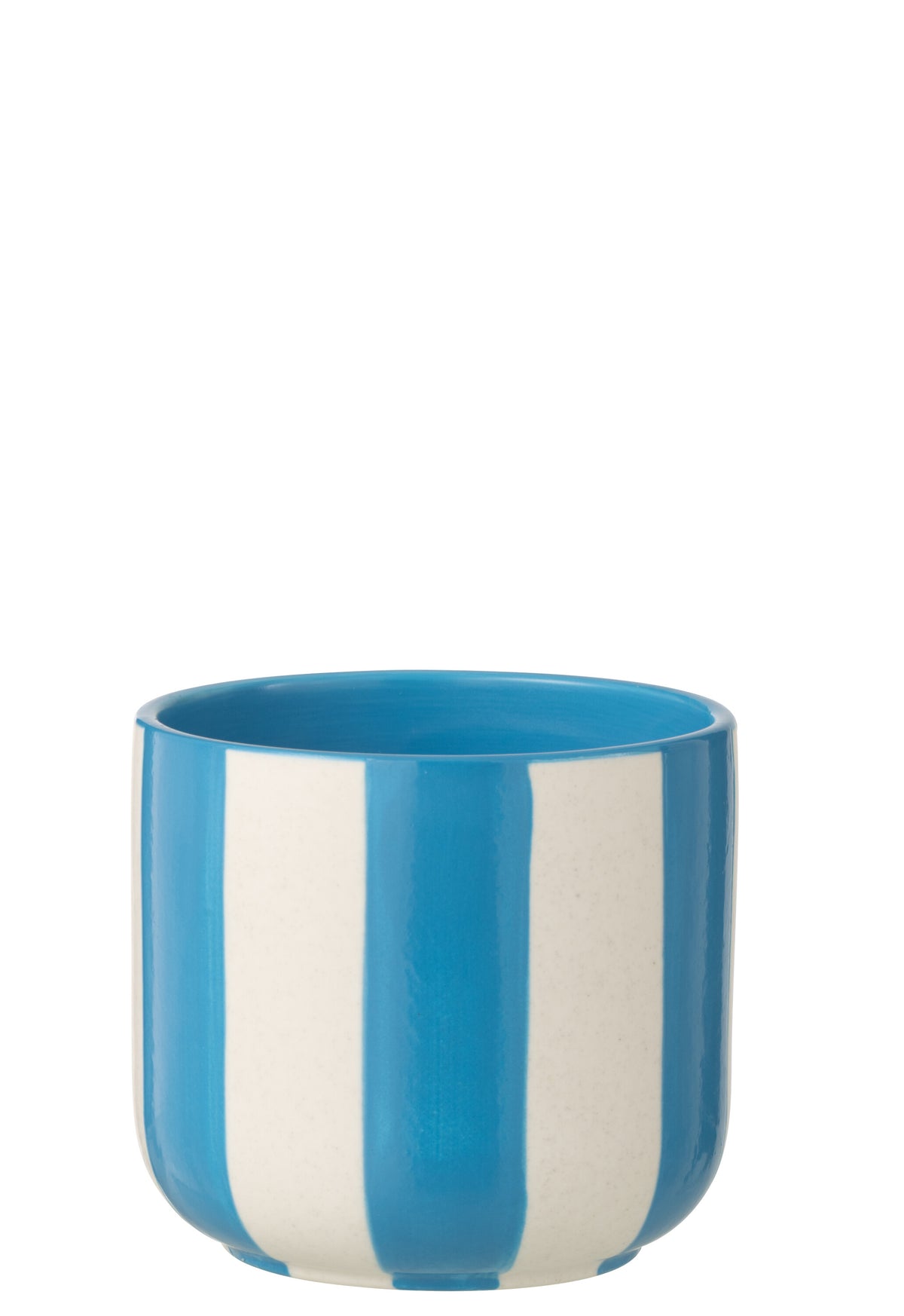 J-Line bloempot Gestreept - keramiek - blauw/wit - large