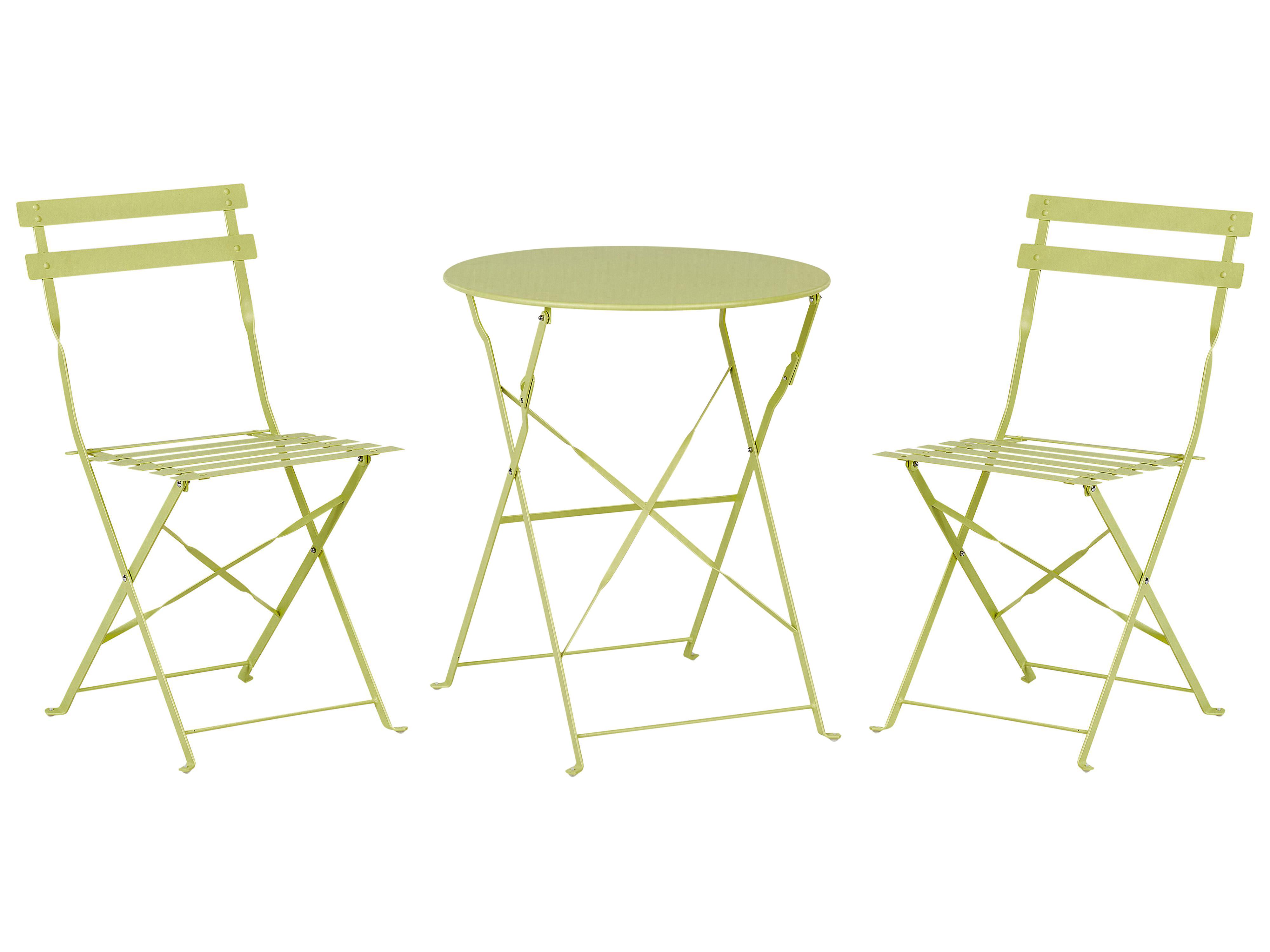 Bistro Set Folding FIORI Metal Lime Green
