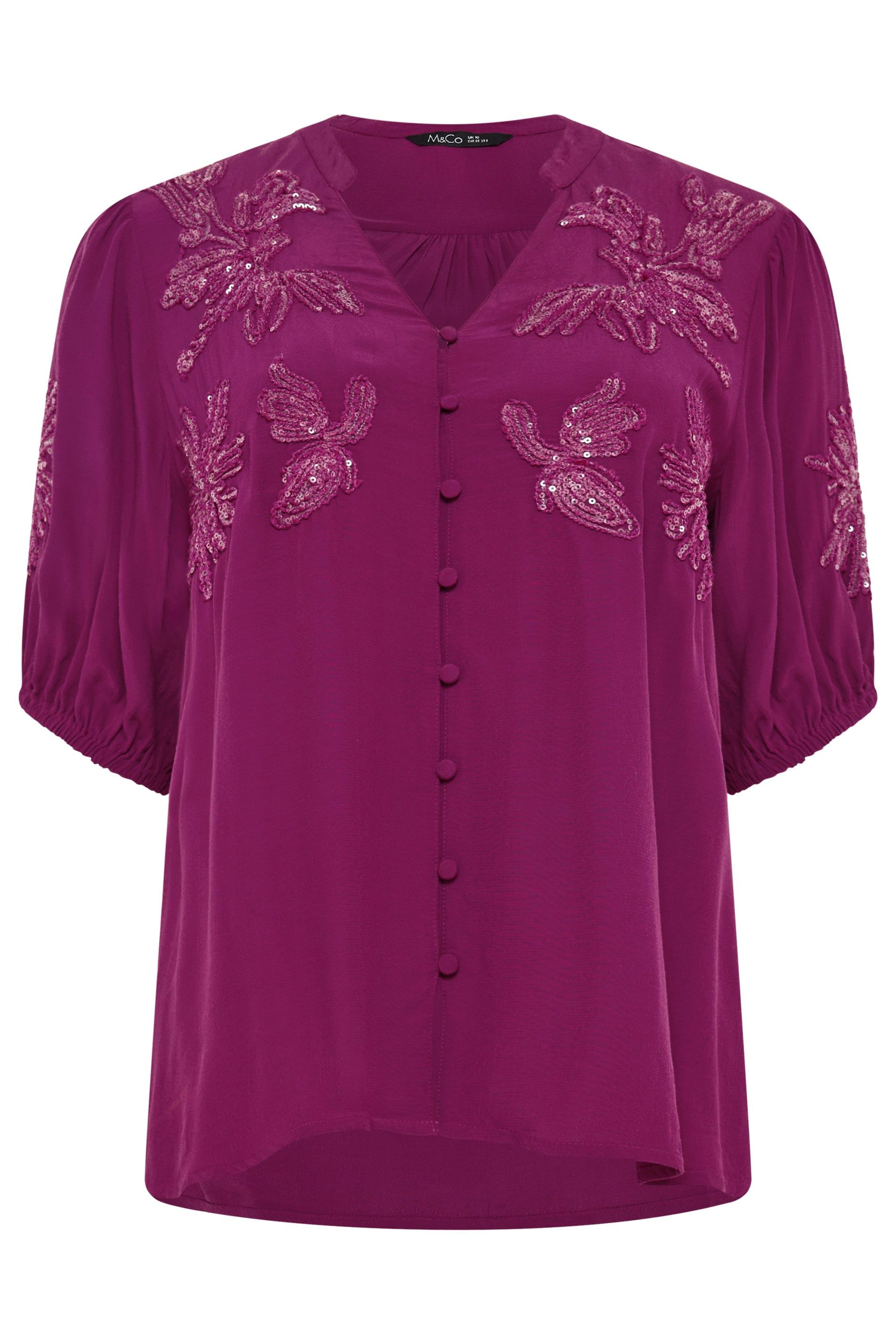 M&Co Sequin Embellished Blouse