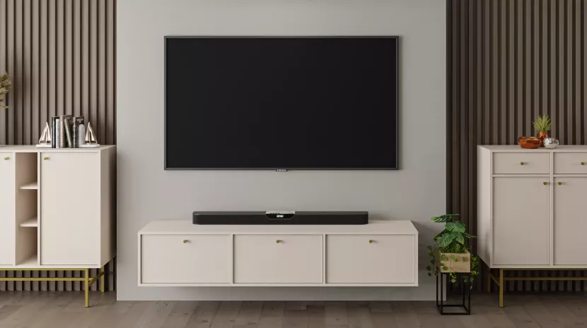 Szafka RTV wisząca do salonu Sakai 4 3K T303 Beżowy