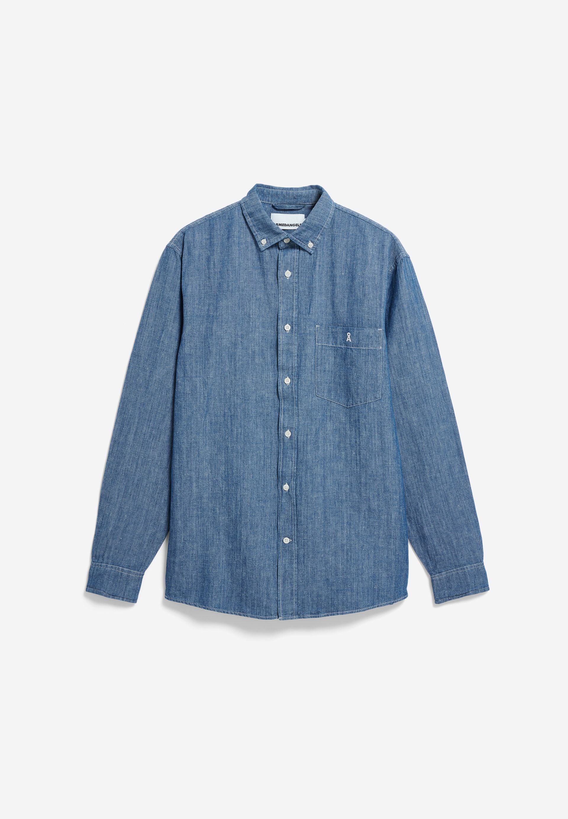 CHAMBRAY-LEINEN LANGARMHEMD