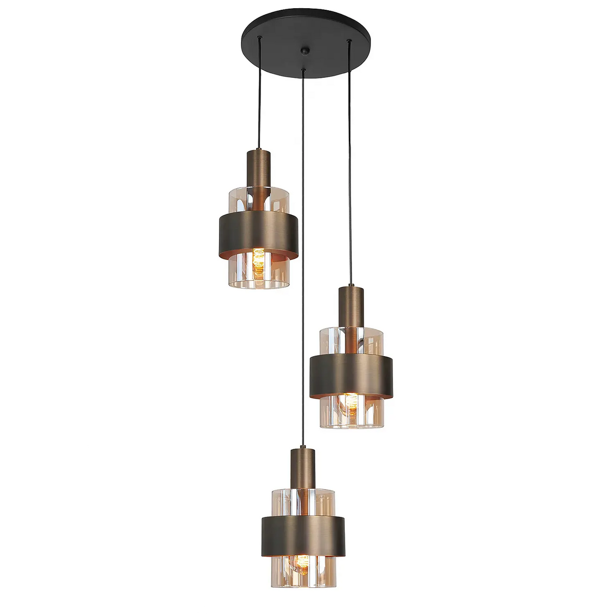 Highlight hanglamp Marrone - 3 lichts - 30 x 150  cm - brons