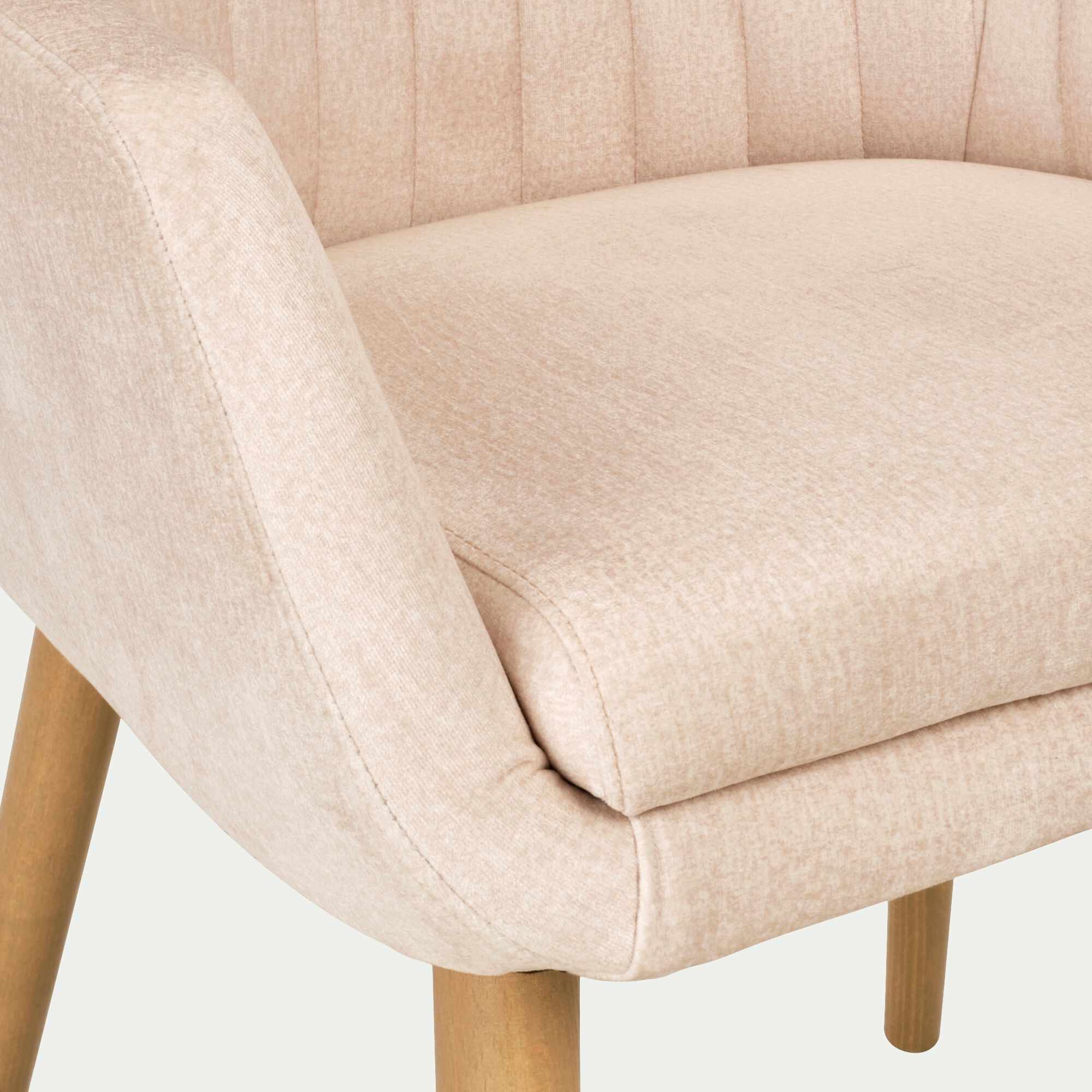 ZENICA - Chaise en tissu avec accoudoirs - beige