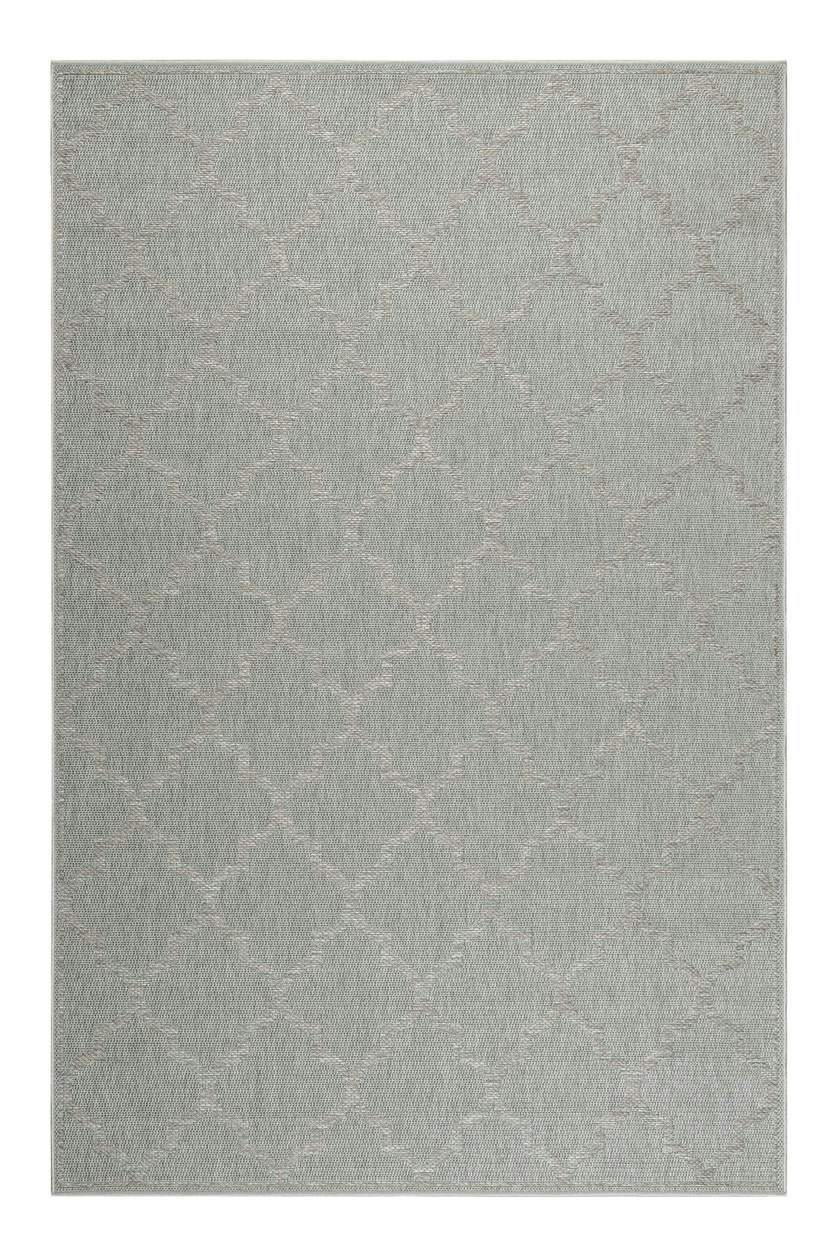 GLEAMY - Tapis extérieur gris motif oriental beige pour entrée, jardin 200x133