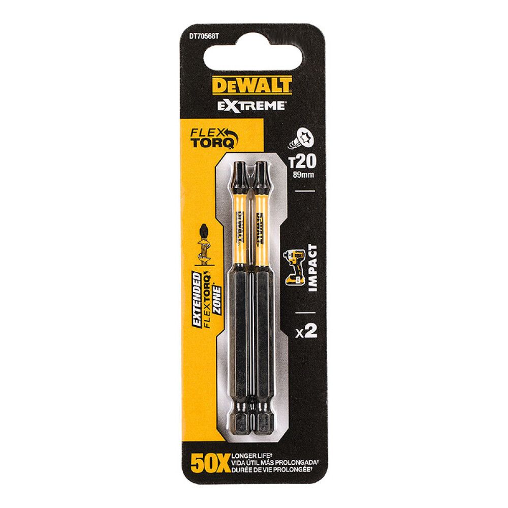 TORSJONSBITS DEWALT DT70568T-QZ T20 89MM 2 STK