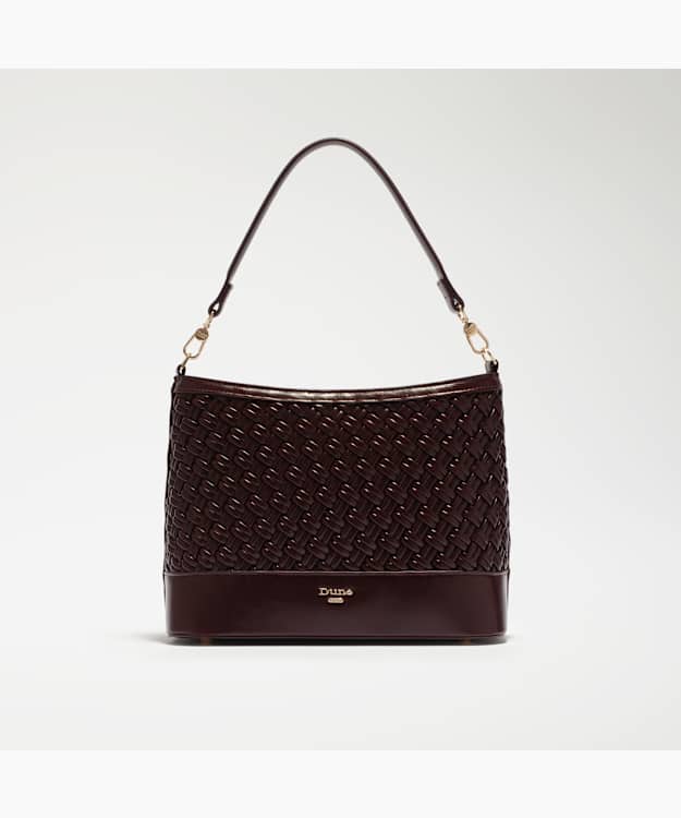 Delphina Burgundy - Woven Shoulder Bag