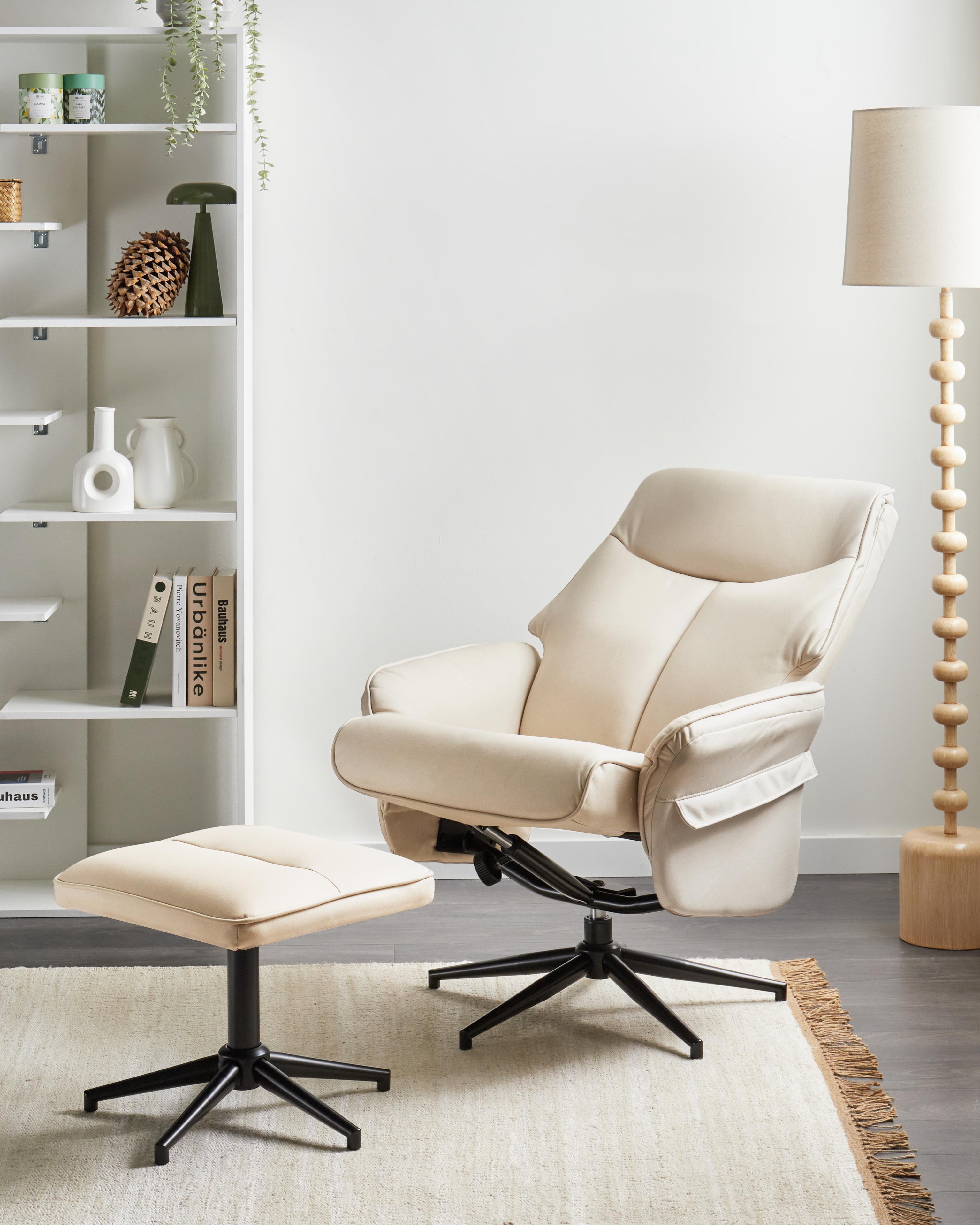 Recliner Chair ERATO Fabric Light Beige
