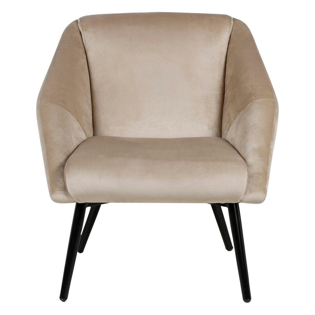 HOTO - Fauteuil velours beige