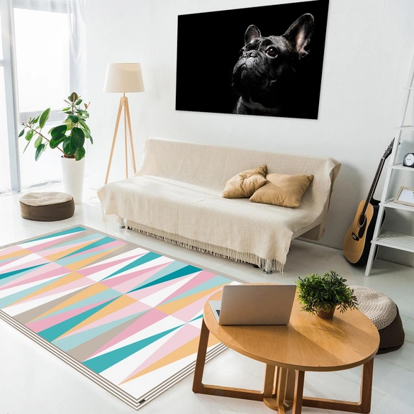 Vinyl Teppich »Amy«, BxL:203 cm x 136 cm, rosa|orange|braun|tuerkis