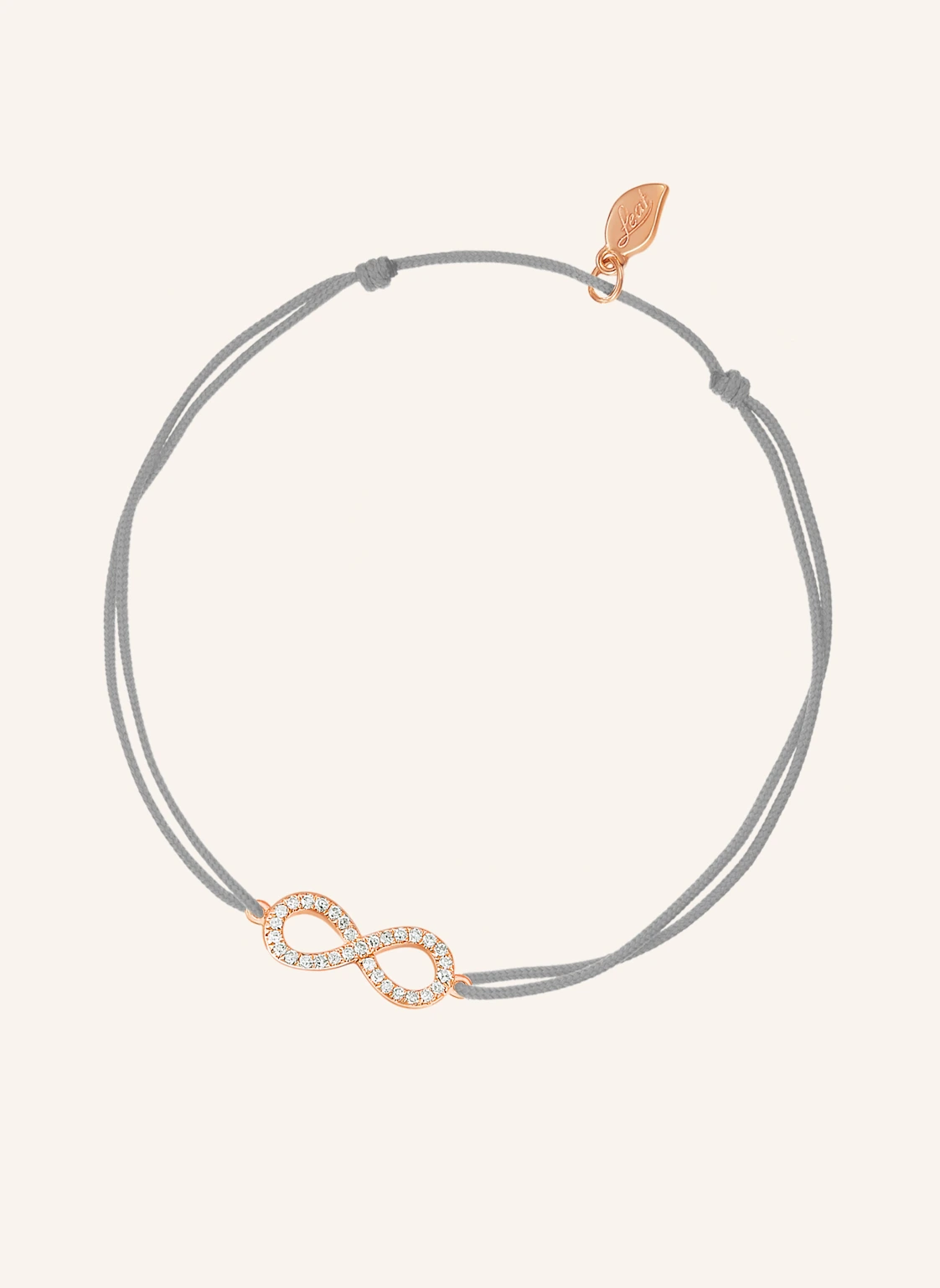 Leaf Freundschaftsarmband INFINITY aus 18 Karat Roségold mit Diamanten
