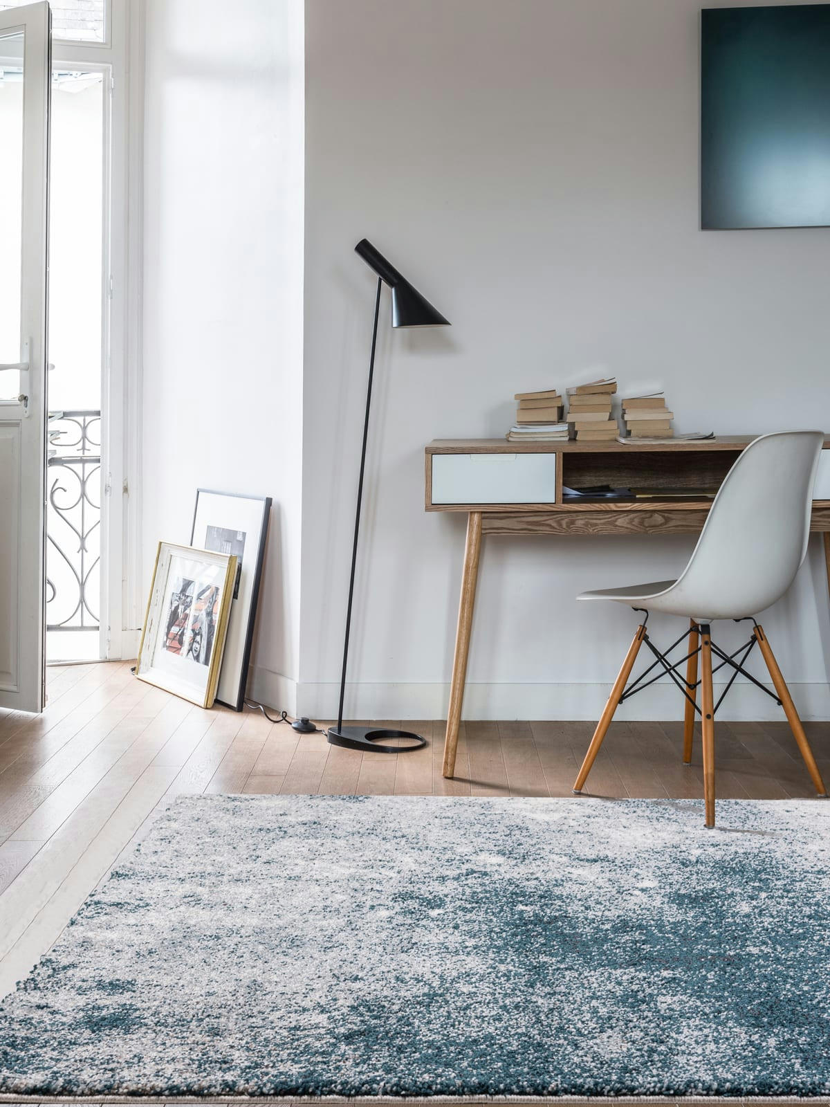 STORM - Tapis abstrait et contemporain bleu gris 160x230, OEKO-TEX®