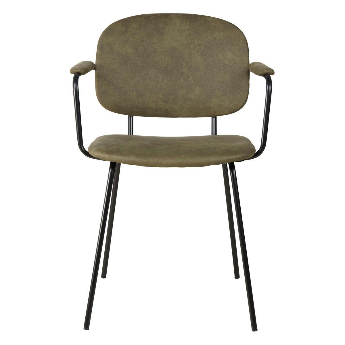 ASTON - Fauteuil tissu effet daim kaki