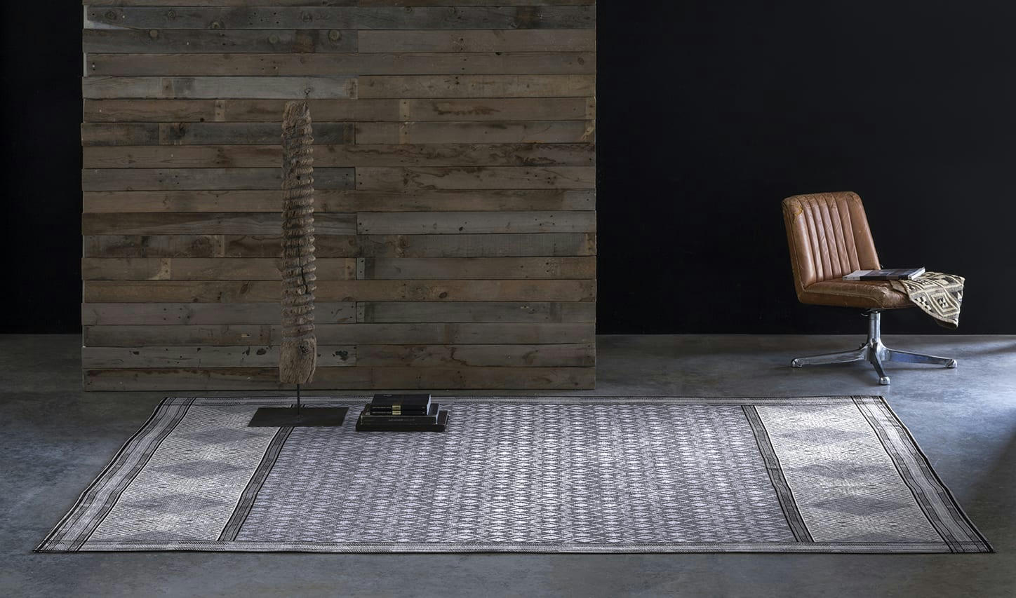 STEINAR - Tapis décoratif en coton en impression digital bleu 120x170