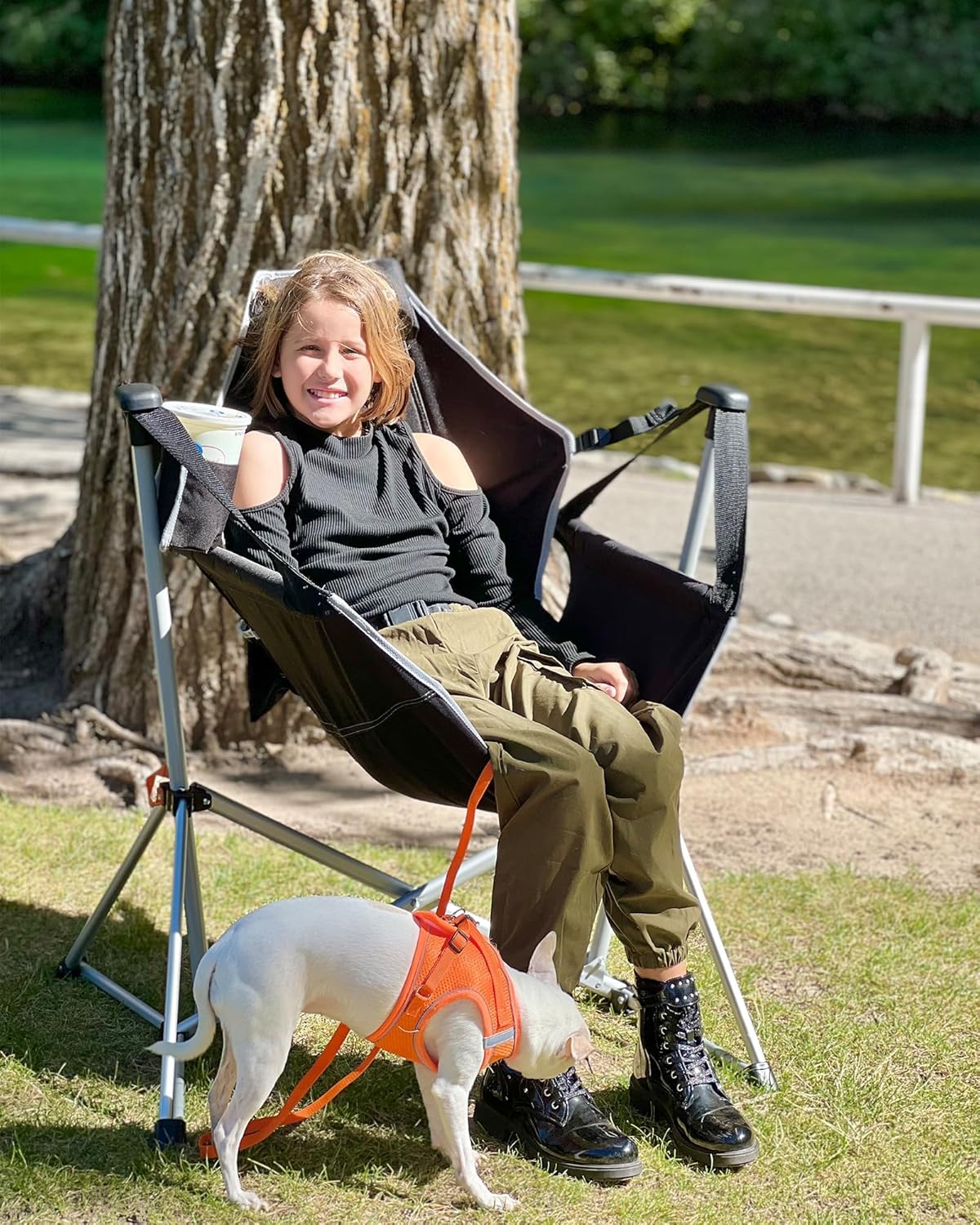 KingCamp Hammock Camping Chair, Swinging Portable Camp Chairs for Adults, 400lbs Heavy Duty Oversized Folding Rocking Chair with Adjustable Recline, Aluminum Alloy Frame for Outdoor Patio Beach Sport
