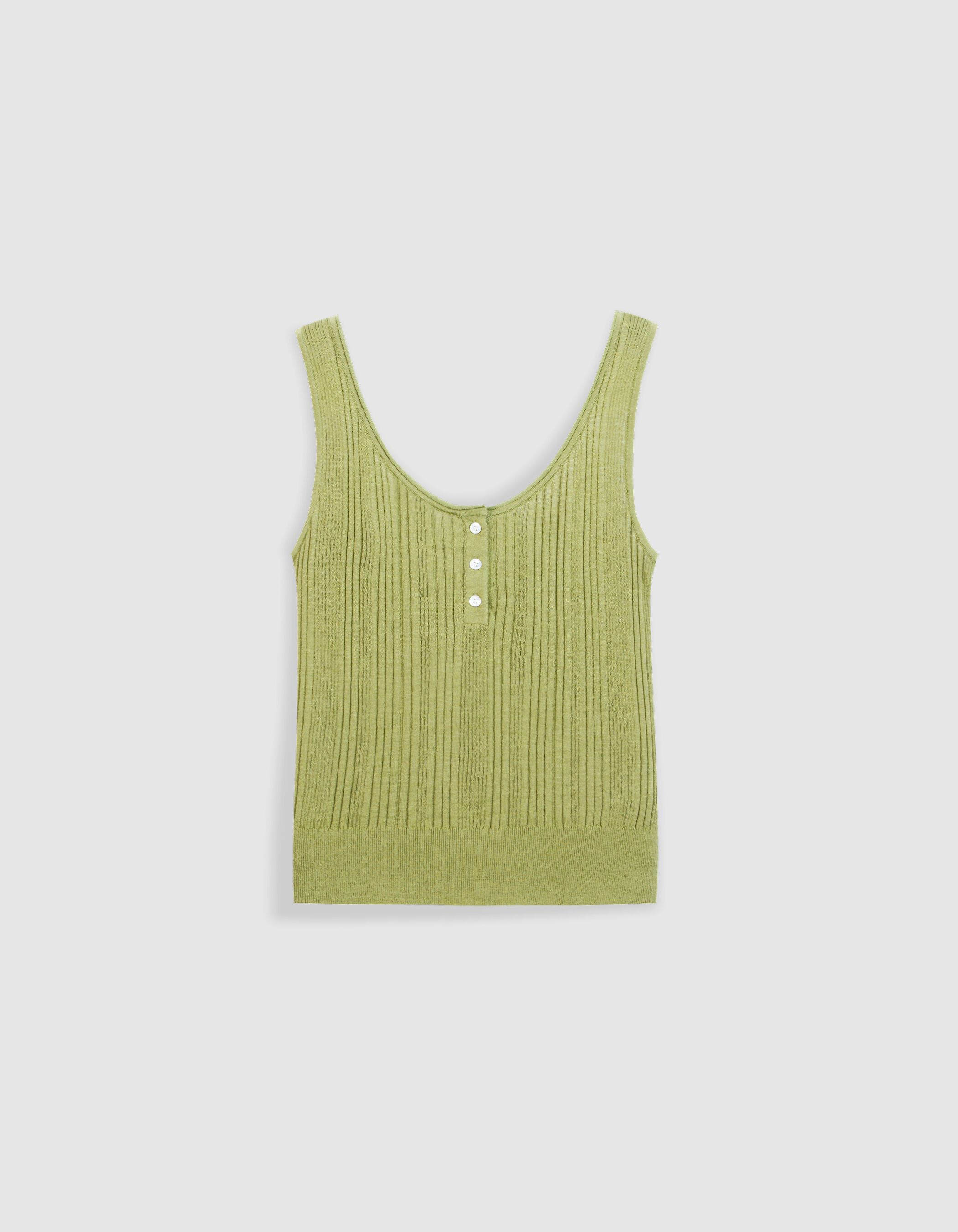 Pull sans manches lilas maille côtelée Femme