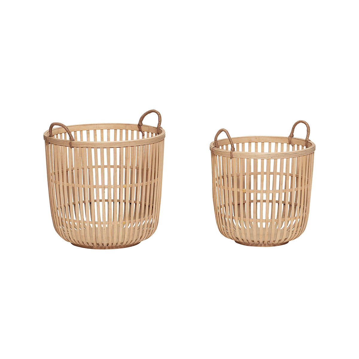 Hübsch manden Hickory - bamboe - ø34xh33, ø39xh36cm