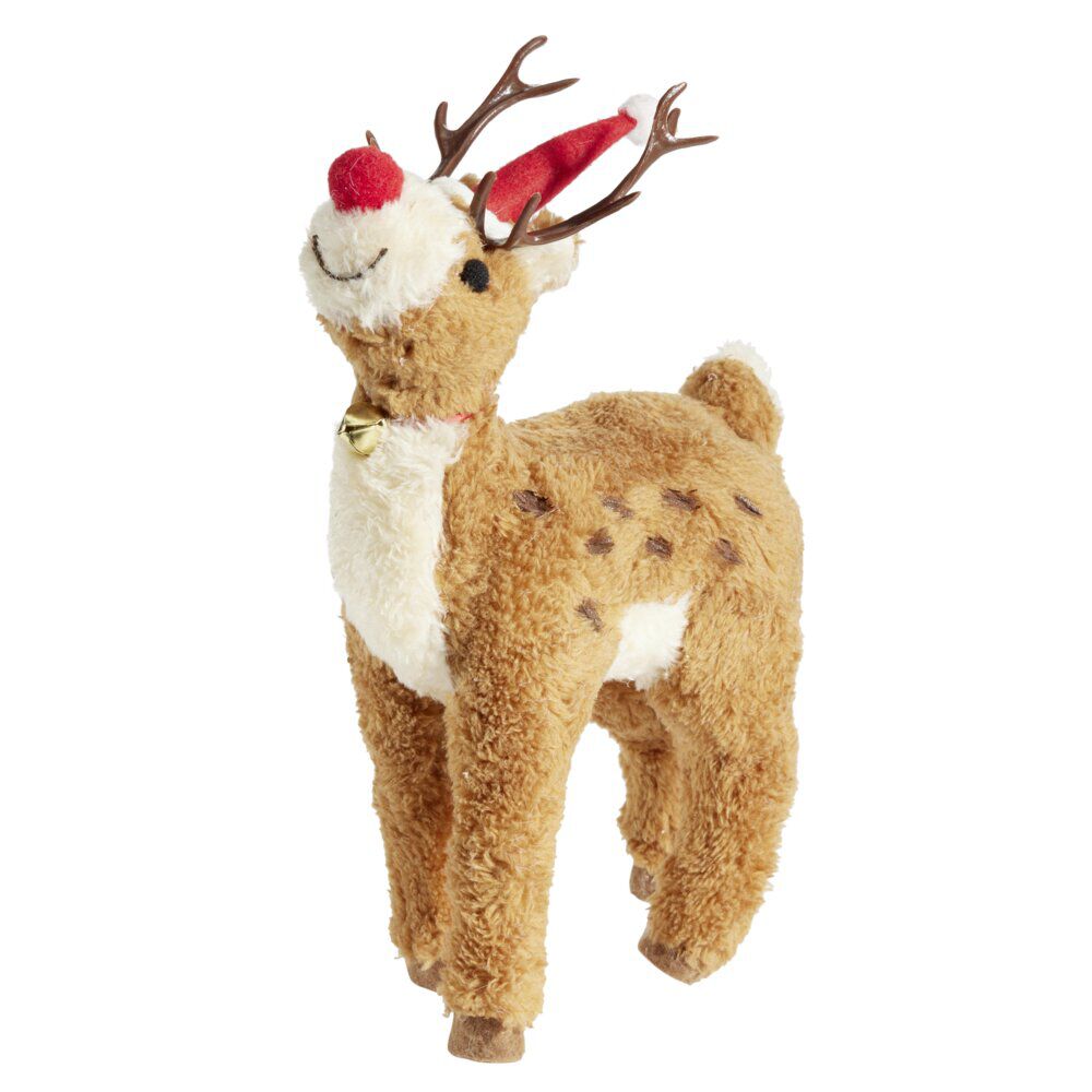 Décoration de No&euml;l à poser renne marron 17x10xH27cm