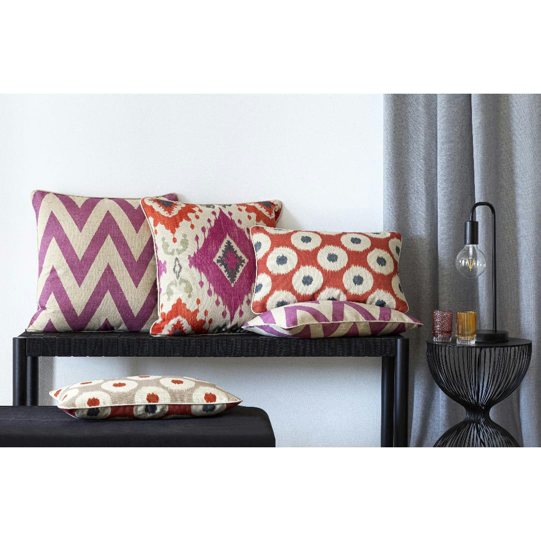 MEENA CARRÉ - 2 Housses de coussins 50x50 cm fuchsia