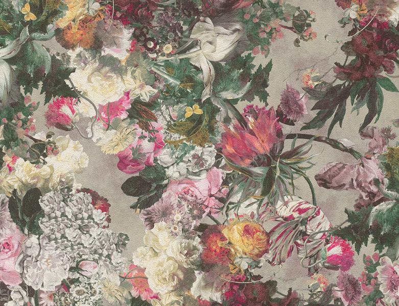 Papiertapete Blume Bunt