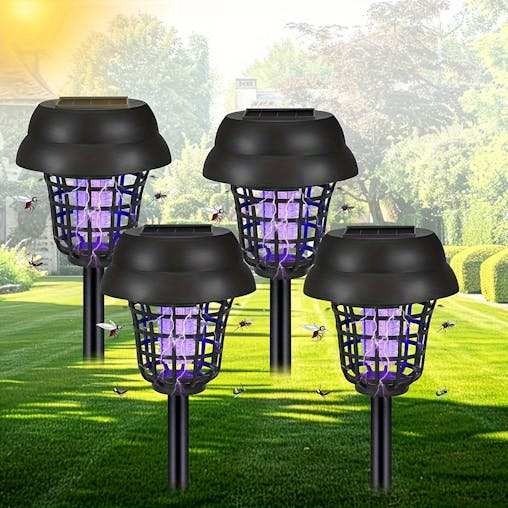NNETM Solar Mosquito Killer Lights Outdoor UV Insect Repellent (4-Pack)