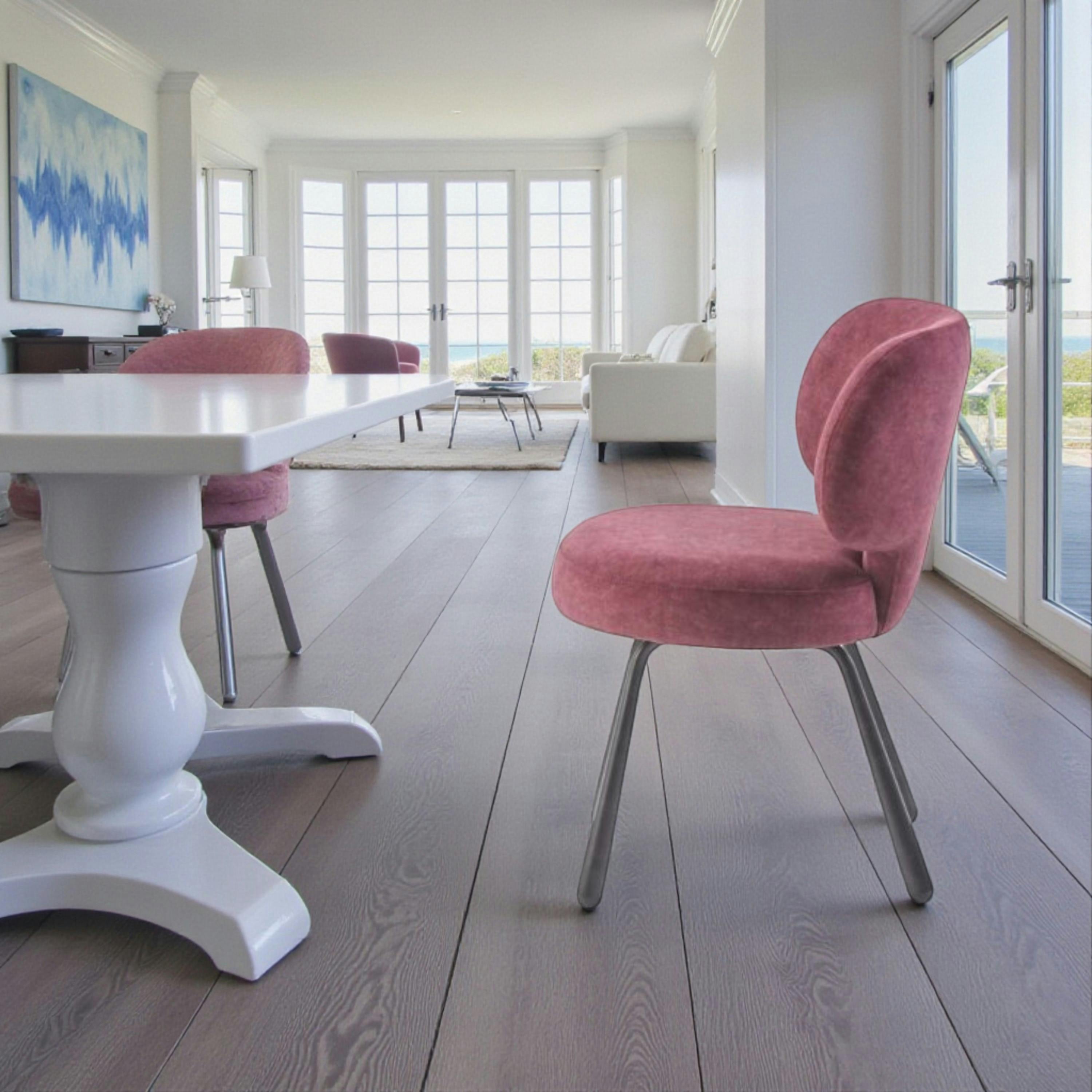 Chaise de salle à manger prune, assise ronde (lot de 2) LIGURIE