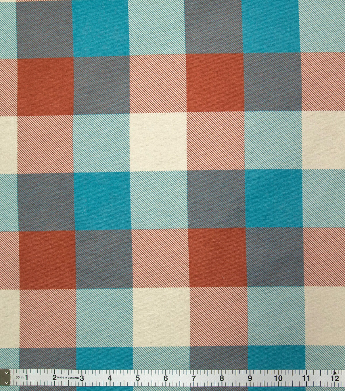 Fall Blue Rust Buffalo Check Super Snuggle Flannel Fabric